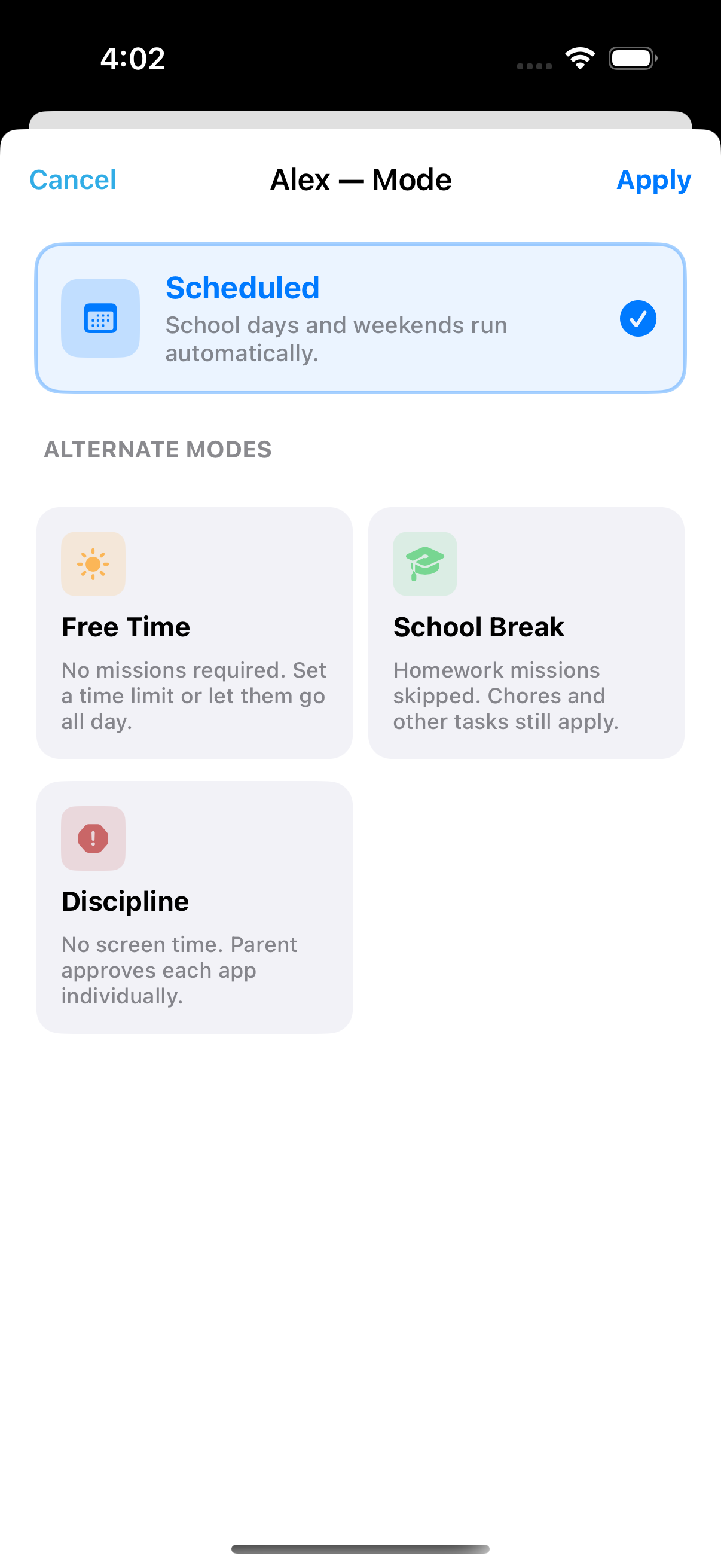 ChronoKeeper mode switcher