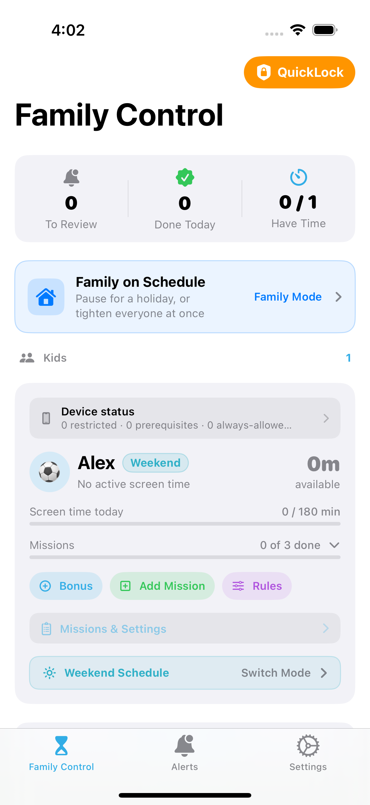 ChronoKeeper parent dashboard